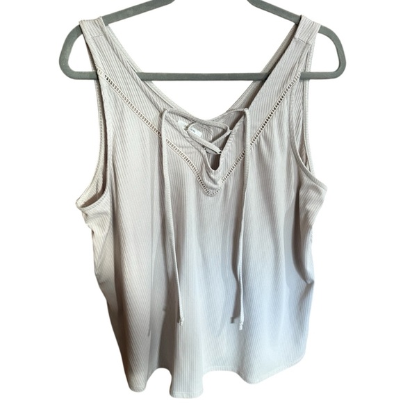 Maurices Tops - Maurices Beige Lace-Up Tank Top